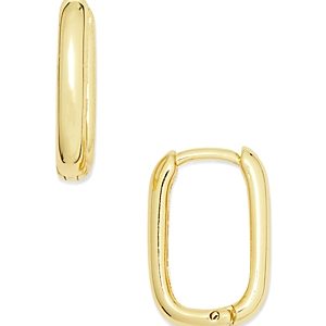Argento Vivo Oblong Hoop Earrings in 14K Gold Plated Sterling Silver- 4179561