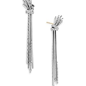David Yurman Sterling Silver Angelika Diamond Drop Earrings- 4002252