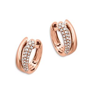 Bloomingdale's Pave Diamond Huggie Hoops in 14K Rose Gold, 0.30 ct. t.w. - 100% Exclusive- 4180637