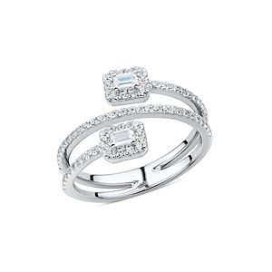 Bloomingdale's Diamond Emerald-Cut Bypass Ring in 14K White Gold, 0.50 ct. t.w. - 100% Exclusive- 4207012