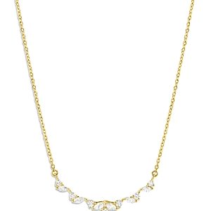 Bloomingdale's Diamond Marquis and Round Cut Curved Bar Necklace in 14K Yellow Gold, 0.50 ct. t.w. - 100% Exclusive- 4207009
