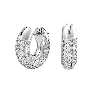Swarovski Dextera Pave Tubular Hoop Earrings in Rhodium Plate- 4194860