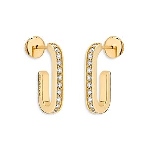 Dinh Van 18K Yellow Gold Maillon Diamond Drop Earrings- 4224735