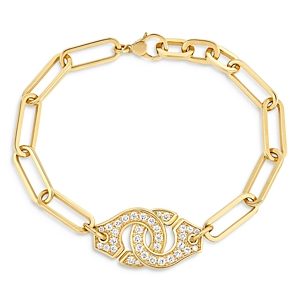 Dinh Van 18K Yellow Gold Menottes Diamond Chain Bracelet- 4224730