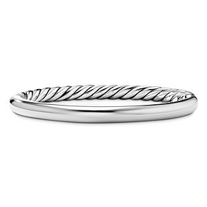 David Yurman Sterling Silver Sculpted Cable & Smooth Bangle Bracelet- 4002072