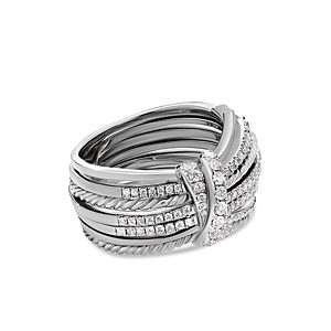 David Yurman Sterling Silver Angelika Ring with Diamonds- 4002266