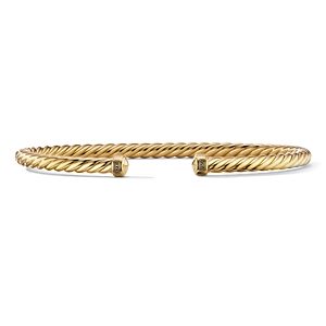 David Yurman Men's 18K Yellow Gold Cable Cuff Bracelet- 4201294