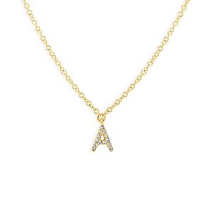 Moon & Meadow 14K Yellow Gold Diamond Initial Pendant Necklace, 18 - 100% Exclusive- 4253099