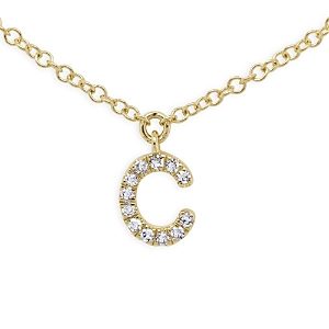 Moon & Meadow 14K Yellow Gold Diamond Initial Pendant Necklace, 18 - 100% Exclusive- 4253099