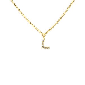 Moon & Meadow 14K Yellow Gold Diamond Initial Pendant Necklace, 18 - 100% Exclusive- 4253099
