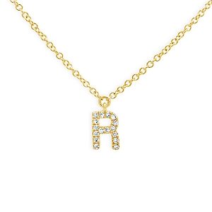 Moon & Meadow 14K Yellow Gold Diamond Initial Pendant Necklace, 18 - 100% Exclusive- 4253099