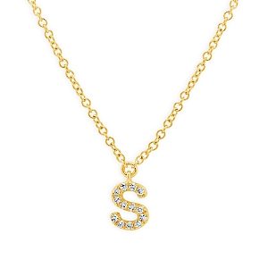 Moon & Meadow 14K Yellow Gold Diamond Initial Pendant Necklace, 18 - 100% Exclusive- 4253099