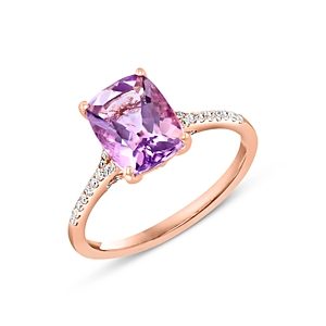 Bloomingdale's Rose Amethyst & Diamond Ring in 14K Rose Gold - 100% Exclusive- 4216055
