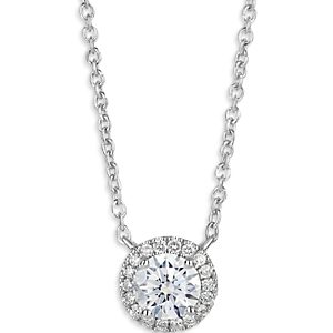 Lightbox Jewelry Lightbox Basics Lab Grown Diamond Halo Pendant Necklace in 10K White Gold, 1 ct. t.w. - 100% Exclusive- 4191190