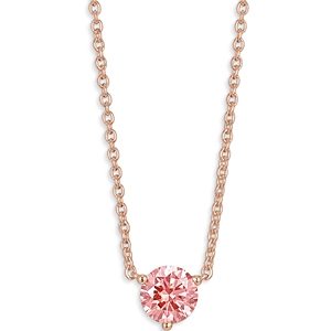 Lightbox Jewelry Lightbox Basics Lab Grown Pink Diamond Solitaire Pendant Necklace in 10K Rose Gold, 1 ct. t.w. - 100% Exclusive- 4191191