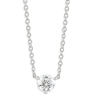 Lightbox Jewelry Lightbox Basics Lab Grown Diamond Solitaire Pendant Necklace in 10K White Gold, 0.5 ct. t.w. - 100% Exclusive- 4191189