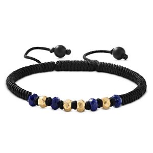 David Yurman Men's Nylon & 18K Yellow Gold Woven Bracelet with Lapis & Black Onyx- 4201801