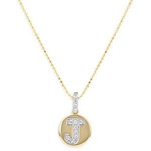 Bloomingdale's Diamond Accent Initial J Pendant Necklace in 14K Yellow Gold, 0.05 ct. t.w. - 100% Exclusive- 4284663