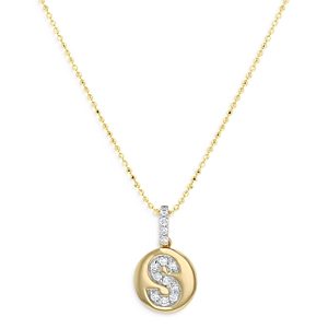 Bloomingdale's Diamond Accent Initial S Pendant Necklace in 14K Yellow Gold, 0.10 ct. t.w. - 100% Exclusive- 4284668