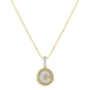 Bloomingdale's Diamond Accent Initial C Disc Pendant Necklace in 14K Yellow Gold, 0.05 ct. t.w. - 100% Exclusive- 4284661