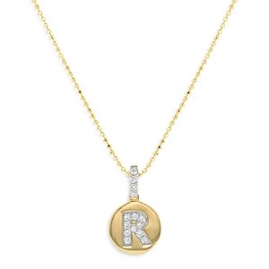 Bloomingdale's Diamond Accent Initial R Pendant Necklace in 14K Yellow Gold, 0.10 ct. t.w. - 100% Exclusive- 4284667