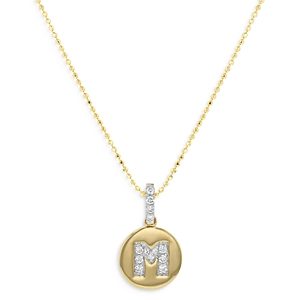 Bloomingdale's Diamond Accent Initial M Pendant Necklace in 14K Yellow Gold, 0.05 ct. t.w. - 100% Exclusive- 4284666
