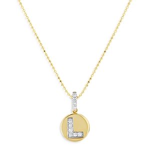 Bloomingdale's Diamond Accent Initial L Pendant Necklace in 14K Yellow Gold, 0.05 ct. t.w. - 100% Exclusive- 4284665