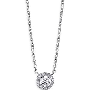 Lightbox Jewelry Lightbox Basics Lab Grown Diamond Halo Pendant Necklace in 10K White Gold, 0.75 ct. t.w. - 100% Exclusive- 4258343