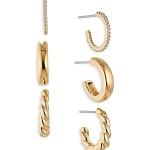 Nadri Golden Hour Pave Huggie Hoop Earrings, Set of 3- 4285302