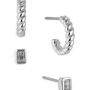 Nadri Golden Hour Cubic Zirconia Stud & Huggie Hoop Earrings in 18K Gold Plated, Set of 2- 4285300