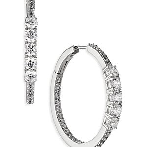 Nadri Love All Cubic Zirconia Hoop Earrings- 4285250