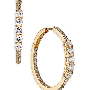 Nadri Love All Cubic Zirconia Hoop Earrings- 4285250