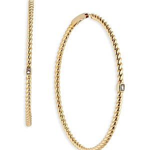 Nadri Golden Hour Cubic Zirconia Large Hoop Earrings- 4285274