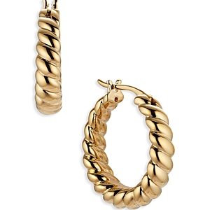 Nadri Golden Hour Twist Hoop Earrings- 4285271