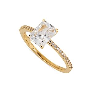 Nadri Pave & Rectangle Cubic Zirconia Ring in 18K Gold Plated- 4285386