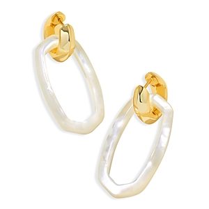 Kendra Scott Danielle Mother Of Pearl Link Charm Huggie Hoop Earrings- 4290788
