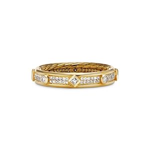 David Yurman 18K Yellow Gold Modern Renaissance Ring with Full Pave Diamonds- 4200749