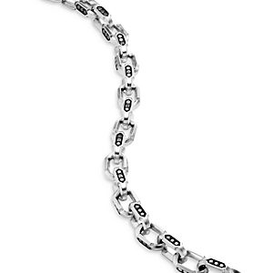 David Yurman Sterling Silver Hex Black Diamond Link Bracelet- 4201934