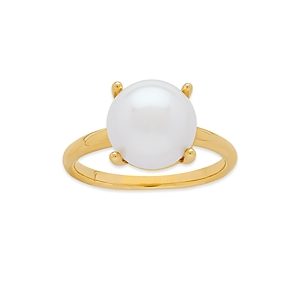 Bloomingdale's Cultured Freshwater Button Pearl Ring in 14K Yellow Gold - 100% Exclusive- 4302480