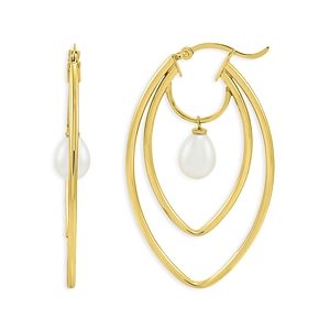 Bloomingdale's Cultured Freshwater Pearl Orbital Hoop Earrings in 14K Yellow Gold - 100% Exclusive- 4302486