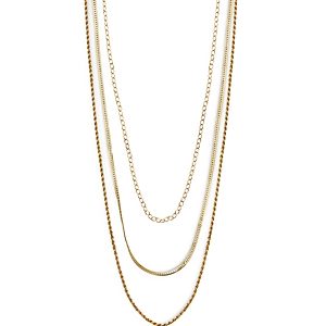 Argento Vivo Triple Chain Layered Necklace in 14K Gold Plated Sterling Silver, 15-17- 4282560
