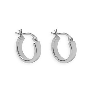 Argento Vivo Squared Thick Huggie Hoop Earrings in Sterling Silver- 4291456