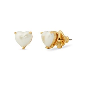 kate spade new york My Love Imitation Pearl Heart Stud Earrings- 4282700
