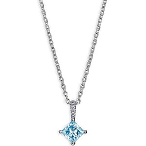 Lightbox Jewelry Lightbox Basics Lab Grown Blue & White Diamond Pendant Necklace in 10K White Gold, 16-18 - 100% Exclusive- 4258371