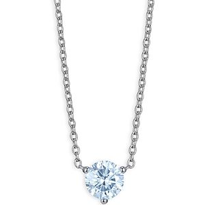 Lightbox Jewelry Lightbox Basics Lab Grown Blue Diamond Solitaire Pendant Necklace in 10K White Gold, 16-18 - 100% Exclusive- 4258373