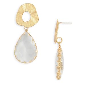 Aqua Hammered Ring & Crystal Drop Earrings - 100% Exclusive- 4295973