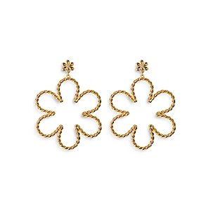 Luv Aj Pave Daisy Rope Drop Earrings in Gold Tone- 4291780