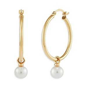 Bloomingdale's Cultured Freshwater Pearl Hoop Earrings in 14K Yellow Gold - 100% Exclusive- 4302477