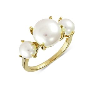 Bloomingdale's Cultured Freshwater Button Pearl Trio Ring in 14K Yellow Gold - 100% Exclusive- 4302481