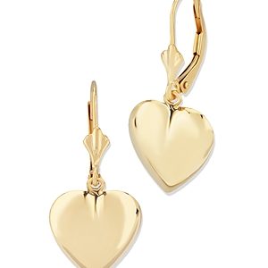 Bloomingdale's Polished Heart Leverback Drop Earrings in 14K Yellow Gold - 100% Exclusive- 4288638